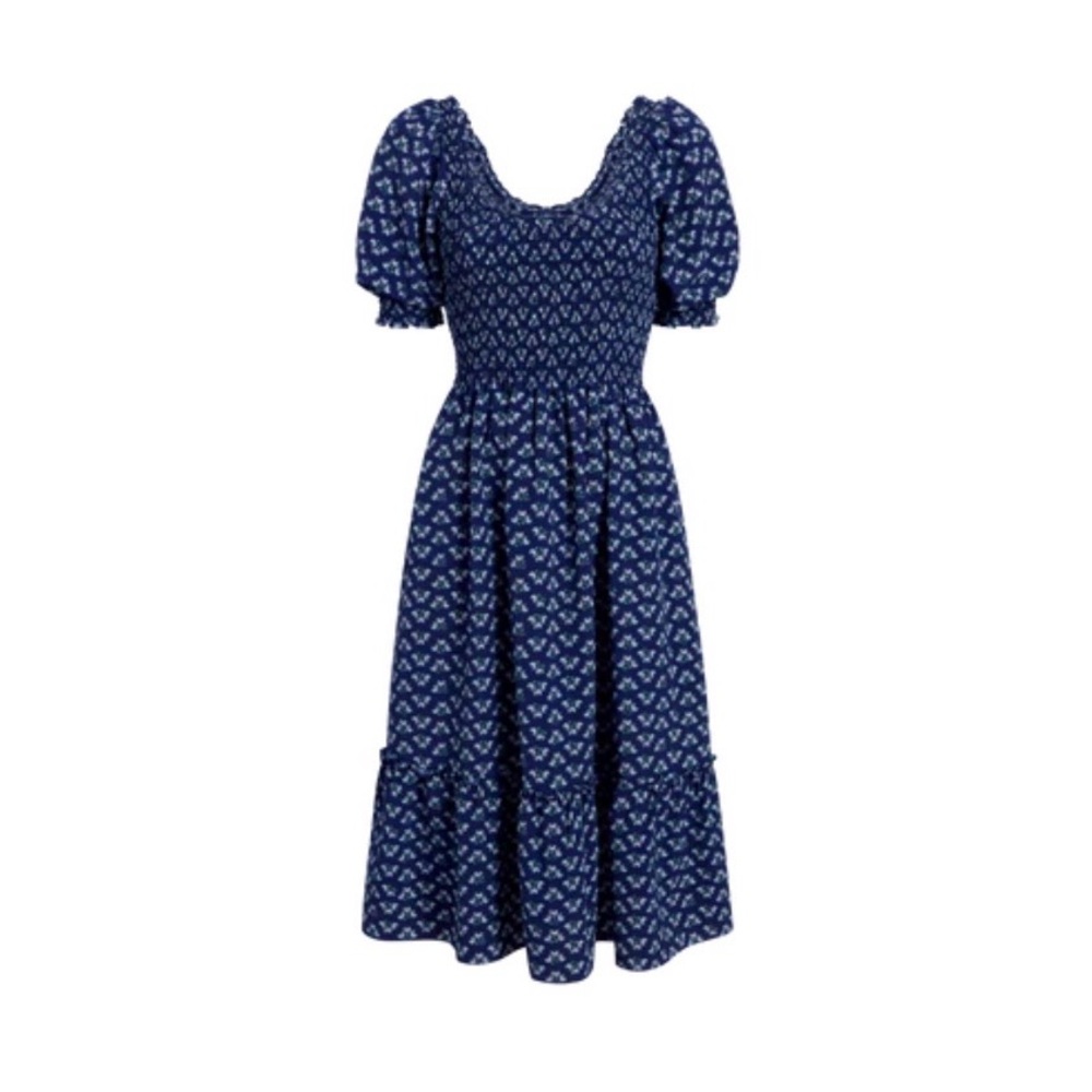 Hill House Louisa Crepe Navy Posy Nap Dress